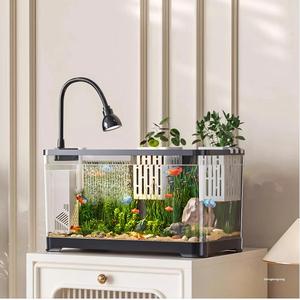 Hoogwaardig duurzaam lichtgewicht transparant acryl vierkant 5W tafelaquarium modern makkelijk schoon te maken 1 jaar garantie goudvis garnalen - Product Image 1