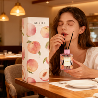 Diffuseur de parfum à bâtonnets en fibre jaune pour la maison, parfum pêche, huile essentielle, désodorisant d'air, parfum longue durée