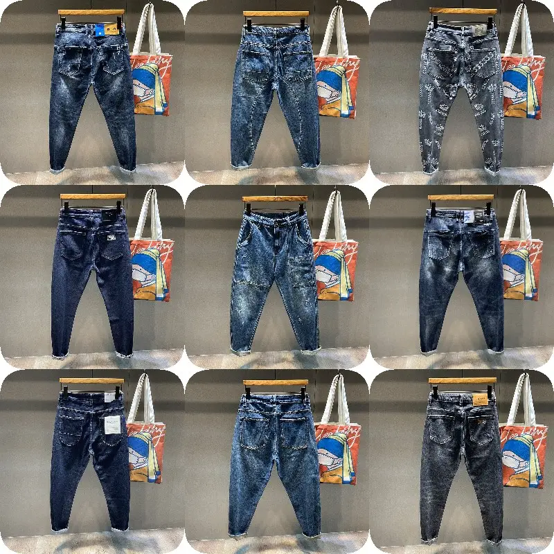 Wholesale high - quality burst everything match pants slim jeans stacked clothing men