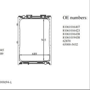 Radiateur de système de refroidissement pour camions et voitures MAN, nouveaux modèles 81061016407 81061016423 81061016438 81061019438, ventilateur en plastique et aluminium - Product Image 1