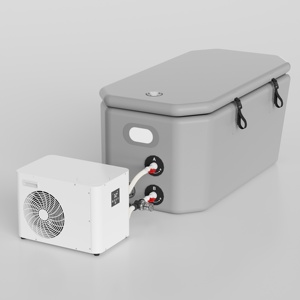 US Stock Fitness Recovery Ozone Purification WiFi Control Water Chiller with Angled Slanted Ice <b>Bath</b> Cold Plunge Tub - Product Image 1