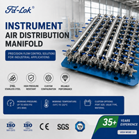 Collecteur de distribution d'air industriel en acier inoxydable 316, multi-ports, raccord de tuyauterie à bride NPT, vanne à bille et à aiguille, fabricant OEM, CE