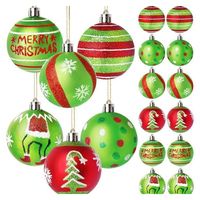 Lot de Boules de Noël Grinch de 6 cm en Gros, Boules de Noël Créatives Peintes à la Main, Ornements Suspendus pour Arbre de Noël pour Décoration de Fête