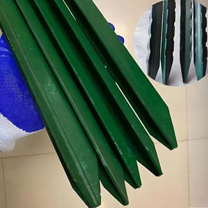Poteaux de clôture en acier galvanisé vert durable, traités thermiquement, en forme d'étoile et en Y, pour pâturages, pelouses, enclos à bétail et jardins - Product Image 3