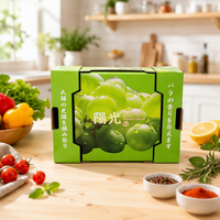 Boîtes d'emballage en papier dur personnalisées pour fruits et légumes Boîtes cadeaux de raisin frais imprimées en UV Source directe d'approvisionnement en usine
