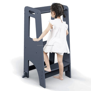 Taburete escalonado de madera, torre de pie, Torre pequeña para niños pequeños, ayudante de cocina, silla plegable Montessori de madera, Torre Inclinada - Product Image 2