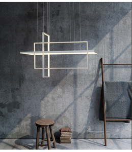 美国大型创意发光二极管设计黑色工业后现代家居装饰天花板吊坠铝吊灯现代 - Product Image 3