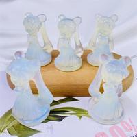 Cristal de ópalo Rosa natural de alta calidad, personaje de dibujos animados, cristal curativo, talla de Sailor Moon para decoración de regalos