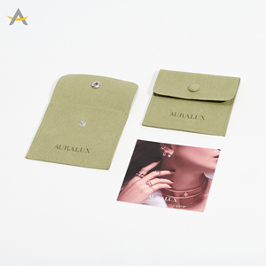 Pochette pour Bijoux en Microfibre à Bouton Pression avec Logo Personnalisé Auralux - Product Image 3