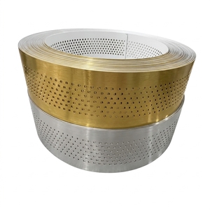 Striscia di Alluminio Perforata con Fori Rotondi, Colore Oro e Argento, per Insegne Luminose a LED - Product Image 1
