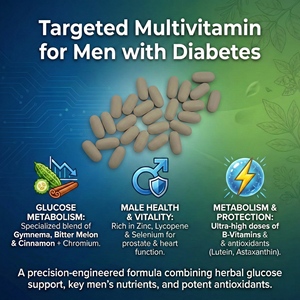Multivitamínico para Hombre con Vitamina D3 y Vitamina C en Tabletas para un Control Saludable del Azúcar en Sangre y Equilibrio Energético Diario, Fórmula de Marca Líder - Product Image 2