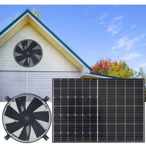 พัดลมระบายอากาศติดผนังพลังงานแสงอาทิตย์ มอเตอร์ไร้แปรงถ่าน DC ควบคุมอัจฉริยะ รับผลิตแบบ OEM/ODM ปรับแต่งได้ สำหรับบ้าน/อุตสาหกรรม/การเกษตร - Product Image 1
