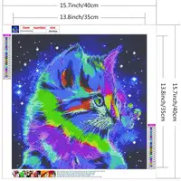 ชุดภาพวาดรูปแมวผีเสื้อ5D,ชุดแต่งภาพแมวน่ารักสีสันสดใสเจาะเต็มรูปแบบศิลปะการปักครอสติช DIY ของตกแต่งผนังผ้าใบงานฝีมือ
