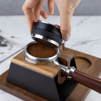 Distributeur et tasseur de café 2-en-1 à double tête, base plate à 3 lames, 51 53 58 mm, en acier inoxydable 304, avec profondeur réglable, niveleur de café