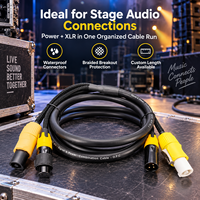 Câble d'alimentation et audio 2-en-1 MJ avec connecteurs étanches, protection tressée contre les chocs et finition thermorétractable. Quantité minimum de commande : 10 pièces.