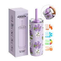Vaso Térmico de Acero Inoxidable de 20 oz con Nuevo Diseño Everich para Exteriores y Vaso de 20 oz con Pajita Flexible de Silicona Suave
