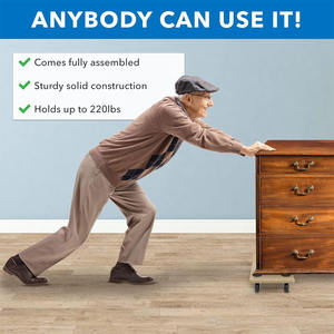 Maintient solidement 220 livres | Le chariot à dalles glisse sur les tapis et le bois dur sans endommager les sols | Aucun assemblage requis - Product Image 3