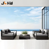 Ensemble de canapés d'extérieur en aluminium Marbella, mobilier de patio moderne et luxueux pour hôtel, villa et ferme