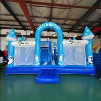 Toboggan gonflable géant Combo Penguin Theme Frozen Funland Winter Party Kids Jump House Jeu d'extérieur