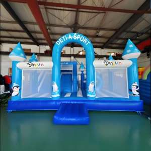 ענק שקופית שקופיות קפיצה פינגווין נושא פינגווין קפואה חורף חורף ילדים לקפוץ הביתה משחק חיצוני - Product Image 5