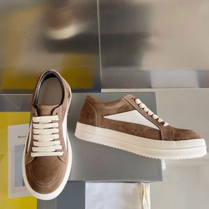 R0 High Quality Ricks Genuine Leather Lace-Up Comfort Low-<b>Top</b> Men's and Women's Flat Shoes Designer Owens Casual Walking Shoes - Product Image 4