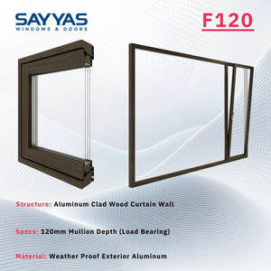 SAYYAS F120 Cadre de fenêtre en <span class=keywords><strong>bois</strong></span> recouvert d'aluminium ouvrable, étanche, résistant à l'humidité, taille personnalisée pour la rénovation de salle de bain et de cuisine - Product Image 2