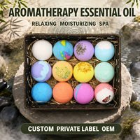 Bombes de bain aux huiles essentielles d'aromathérapie, relaxantes, hydratantes, naturelles, coffret cadeau spa, étiquette privée personnalisée, fabricant OEM