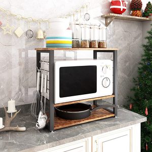 Support de cuiseur industriel avec rangement, 6 crochets, pour cuisine, Bar, café, four à micro-ondes, avec cadre métallique, pour Table - Product Image 6