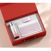 Hadiah Souvenir Eksekutif Perusahaan Bisnis, Set Hadiah Cangkir Termos Titanium Promosi, Set Alat Tulis Mouse Nirkabel untuk Wanita