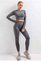 5 pièces ensemble de vêtements de sport écologiques respirant Yoga entraînement avec large ceinture imprimé motif grande taille Fitness vêtements pour femmes