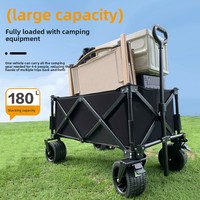 Chariot de camping pliable et synchronisé pour l'extérieur, avec double frein, idéal pour les pique-niques et la vente ambulante, modèle SYNC-R09