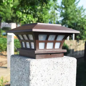 Kanlong Solar coffee capital lamp outdoor waterproof decorative wall pillar lamp