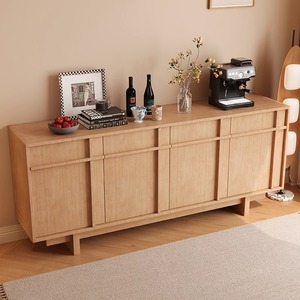 Solid Wood <b>Sideboard</b> Natural Color 180Cm <b>Storage</b> Cabinet Living Room Entryway Furniture - Product Image 1