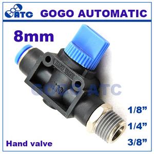 GOGO 10pcs mucho HVSF neumático válvula de mano de interruptor de Puerto PT 1/8 1/4 3/8 8mm pu manguera rápido conector de manguera de conmutación - Product Image 2