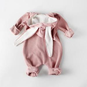 Pelele cálido con Orejas de conejo para bebé, mono de estilo conejo infantil, monos de algodón para niños y niñas, ropa con capucha - Product Image 1