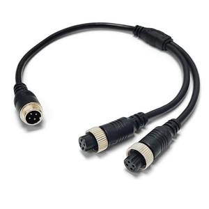 GX12 ขั้วต่อสายไฟแบบ 4 พิน สำหรับการบิน สายแยก 1 ต่อ 2 แบบตัวผู้ตัวเมีย ปลั๊กต่อขยายสัญญาณไฟฟ้า วัสดุ PVC - Product Image 1