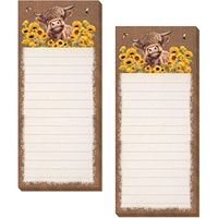 Bloc-notes magnétique créatif style Instagram, modèle SY Vache des Highlands, non-adhésif, à feuilles détachables, pour réfrigérateur, importé de Chine