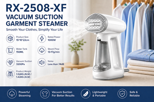 VENTE CHAUDE 2026 Défroisseur Vapeur Portable RX-2508-XF à Aspiration Puissante, Fer à Vapeur, OEM ODM - Product Image 3