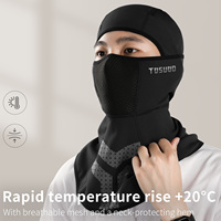 Cagoule de cyclisme hivernale en polaire, masque de moto coupe-vent et anti-froid, couvre-visage intégral, couvre-chef thermique pour le ski et les sports