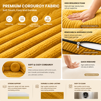 Faltbares 2-in-1 Gebogenes Stoff-Modulsofa-Set Zweisitzer Schaumstoffgefüllte L-Form Faulenzersofa für Kleine Räume