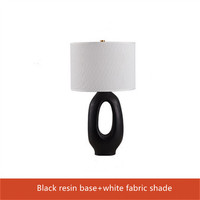 Lampe de table en résine créative de luxe pour hôtel, lampe de bureau LED unique pour la décoration de la maison, lampe de salon simple et rétro