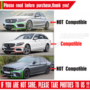 2PCS Grille de pare-chocs avant de voiture, cache de feux antibrouillard pour Mercedes Benz Classe C W205 C250 C300 C350 2015 2016 2017 2018 - Product Image 2