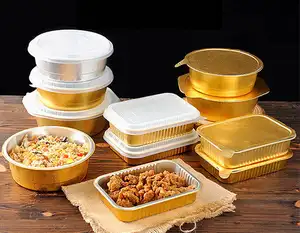 Microwave Oven Aluminum Foil Container For Take Away Frozen Food Storage And Airline Aluminium Foil Container