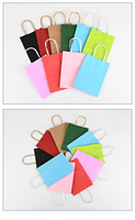 Sac cadeau en papier kraft imprimé sur mesure avec poignées, recyclable, pour bougies, artisanat et emballage cadeau