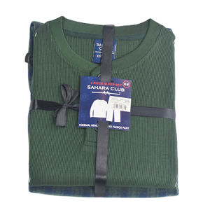 Wholesale Plus Size <strong>Pajama</strong> Sets Sleepwear for Big and <strong>Tall</strong> <strong>Men</strong> Waffle Knit Thermal Top &amp; Printed Polar Fleece Pants 2 Piece Sets - Product Image 6