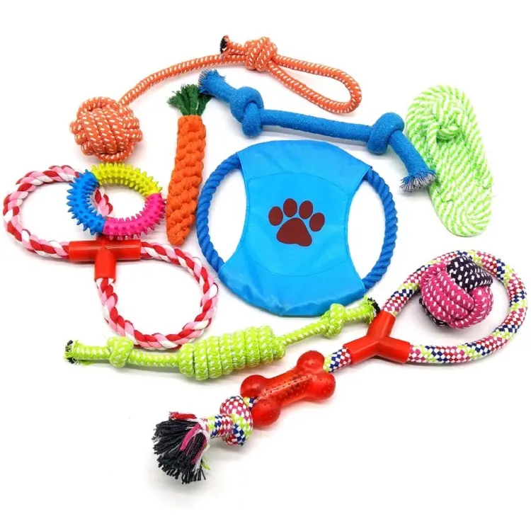 Großhandel Dental Custom Cotton Durable Rope Dog Chew Set Haustier Spielzeug