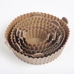 6 Pcs Reusable Silicone Non-stick Ceramic Coating Eco-Friendly Air Fryer Liners 1.5mm Steel Sheet Pot Basket <b>Accessories</b> Custom - Product Image 6