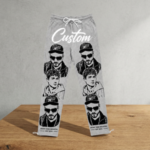 2026 Men's Casual Sdl Mid Fleece Flat Drawstring Closure Sweatpants Track Pants 100% Cotton Silk Screen Printed OEM - Product Image 1