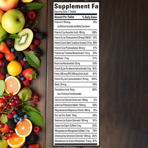 Tabletas Multivitamínicas OEM ODM con Vitaminas B12, B6, ACDE, Frutas Naturales, Favorecen la Salud de la Visión en Adultos, No Aptas para Recién Nacidos - Product Image 1