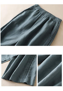 <span class=keywords><strong>Pantaloni</strong></span> lunghi Casual donna donna blu giappone cotone Cropped a gamba larga Sexy da donna - Product Image 4